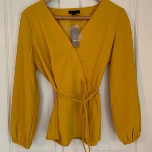 Jcrew Drapey crepe faux-wrap top, NWT